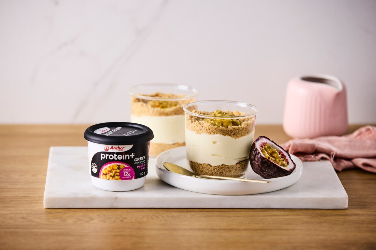 Anchor Protein+ Passionfruit Cheesecakes