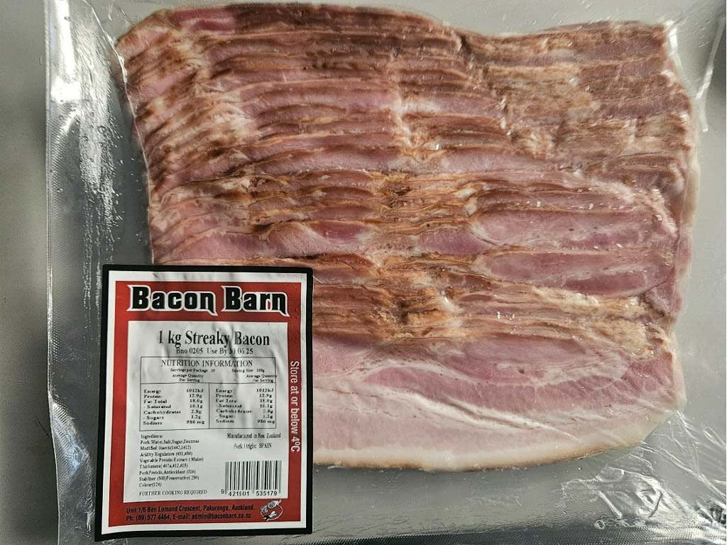 Bacon Barn Pre-cooked Streaky Bacon $14.99 per kg
